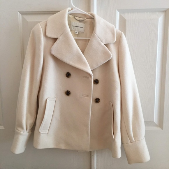 Banana Republic White Pea Coat 